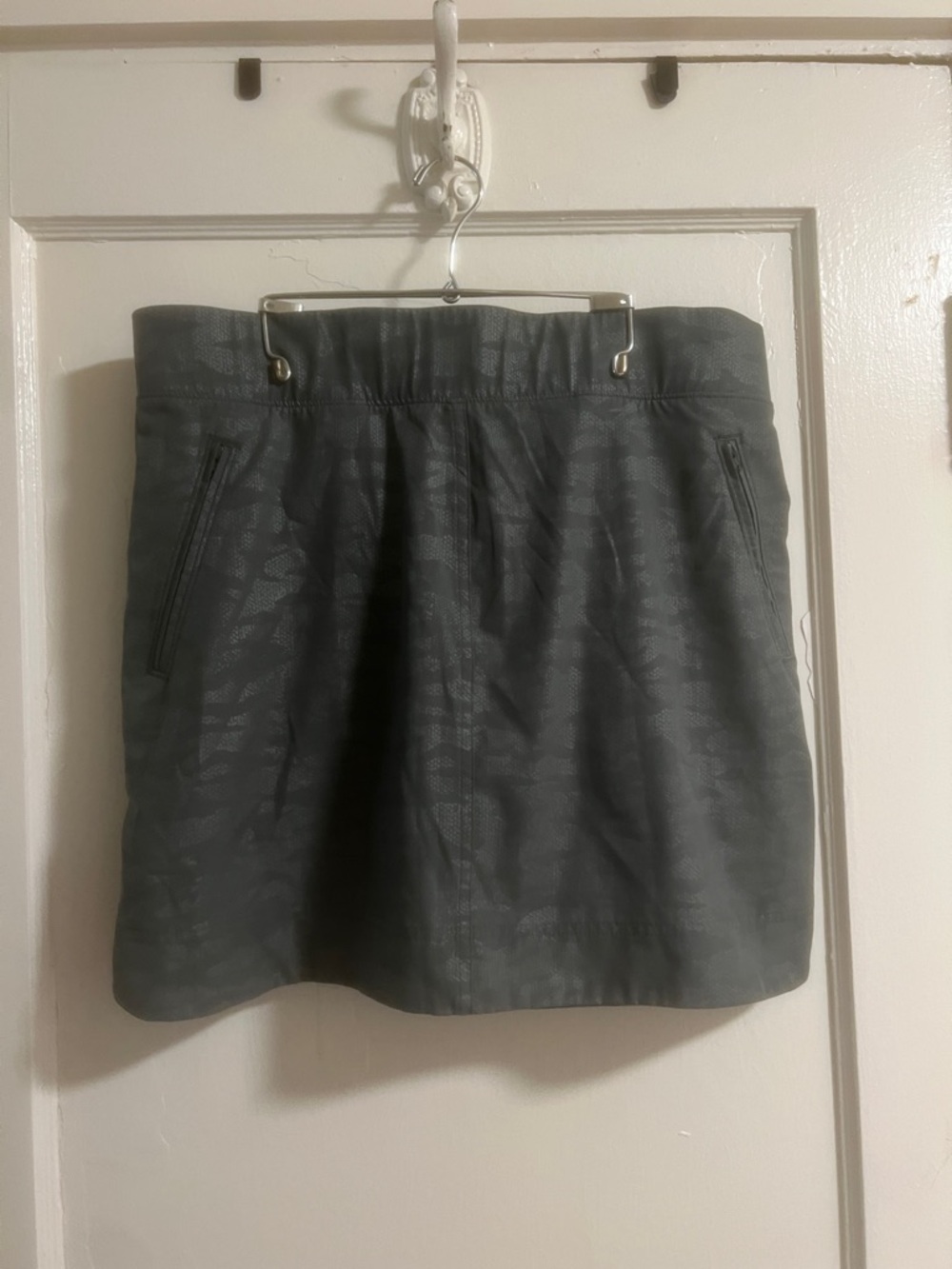 Olive Green Textured Active Skort